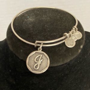 Alex & Ani Initial J Charm Bangle Bracelet